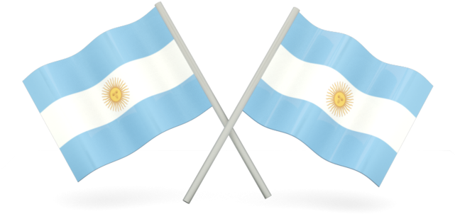 Crossed Argentina Flags Illustration PNG