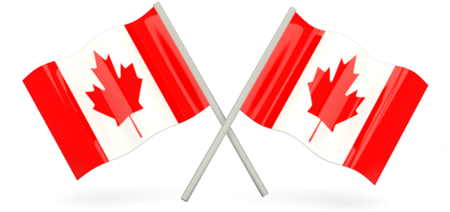 Crossed Canadian Flags PNG