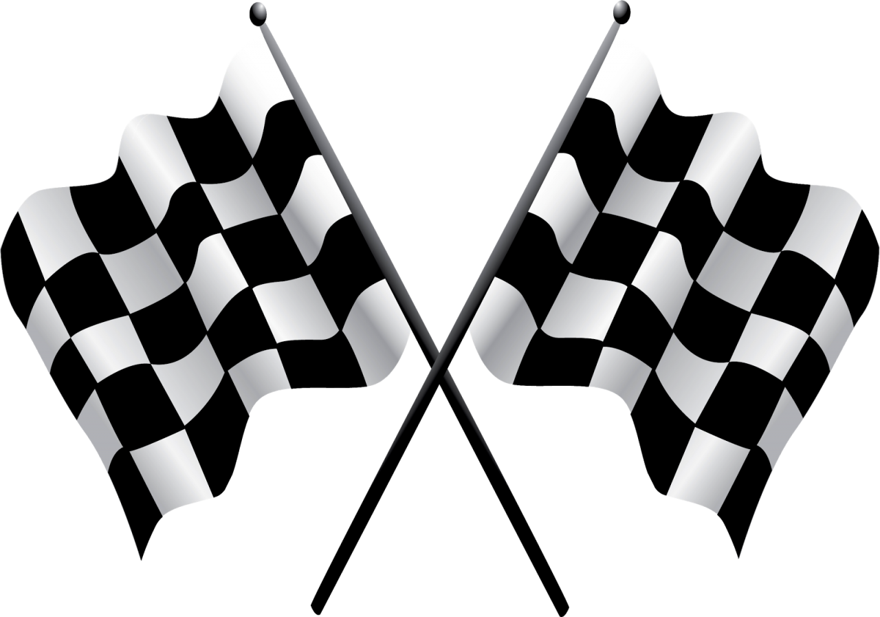 Crossed Checkered Flags Racing Finish Line.png PNG
