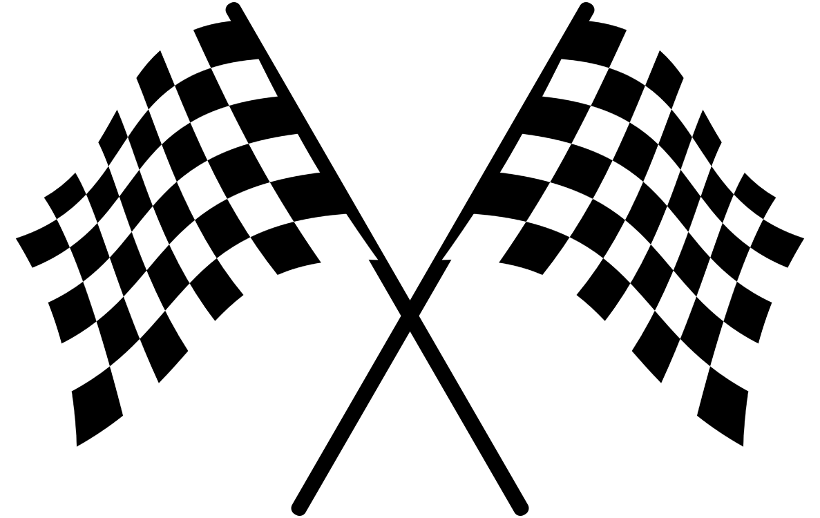Crossed Checkered Flags Racing Finish Line PNG