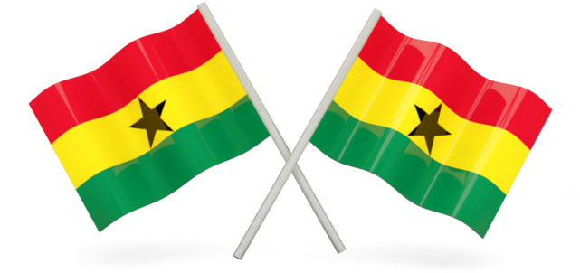Crossed Ghana Flags PNG
