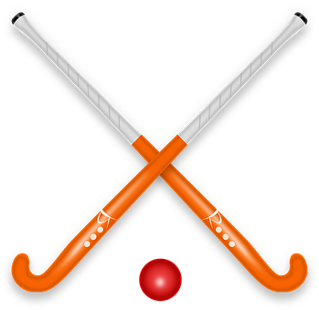 Crossed Hockey Sticksand Ball Icon PNG