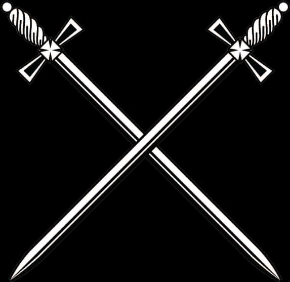Crossed Medieval Swords Graphic PNG