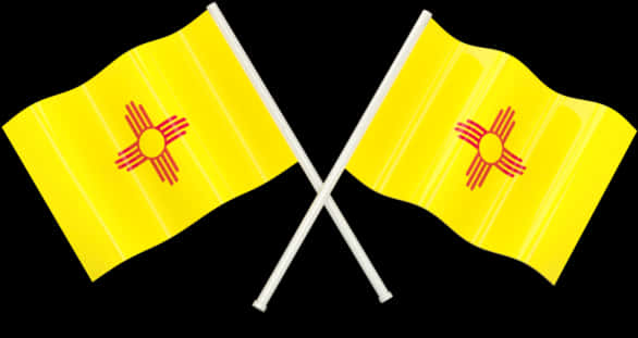 Crossed New Mexico State Flags PNG