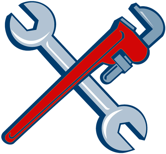 Crossed Plumbing Wrenches Graphic PNG