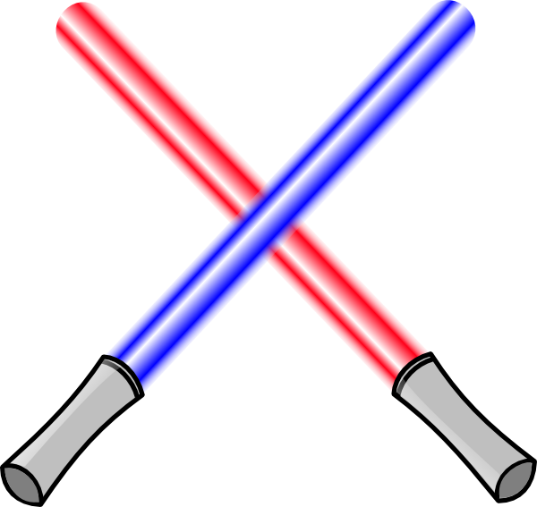 Crossed Redand Blue Lightsabers PNG