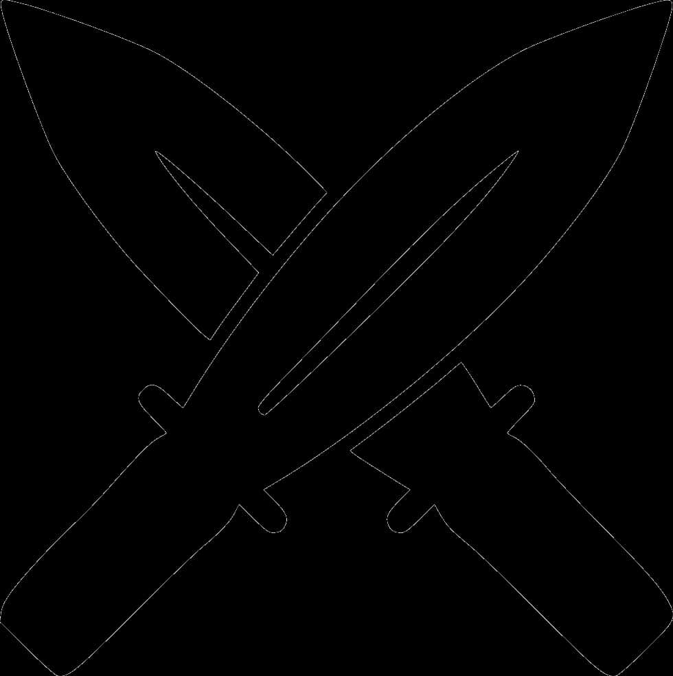 Crossed Swords Black Silhouette PNG
