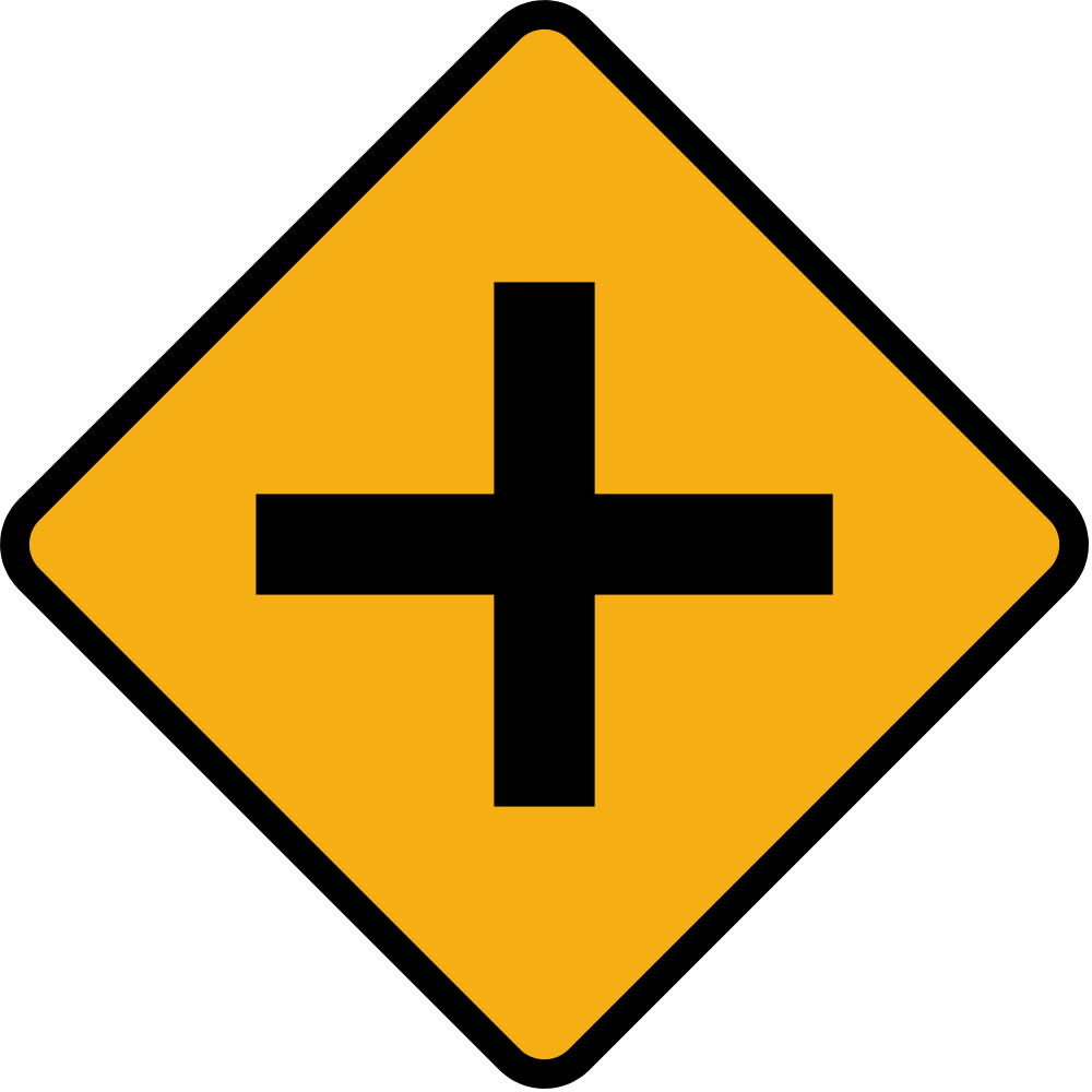 Crossroad Sign Warning PNG