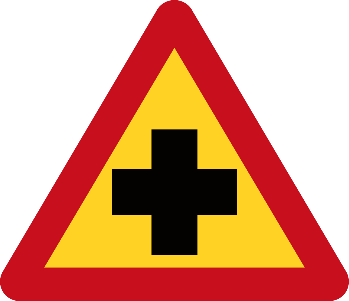 Crossroad_ Warning_ Sign_ Triangle PNG