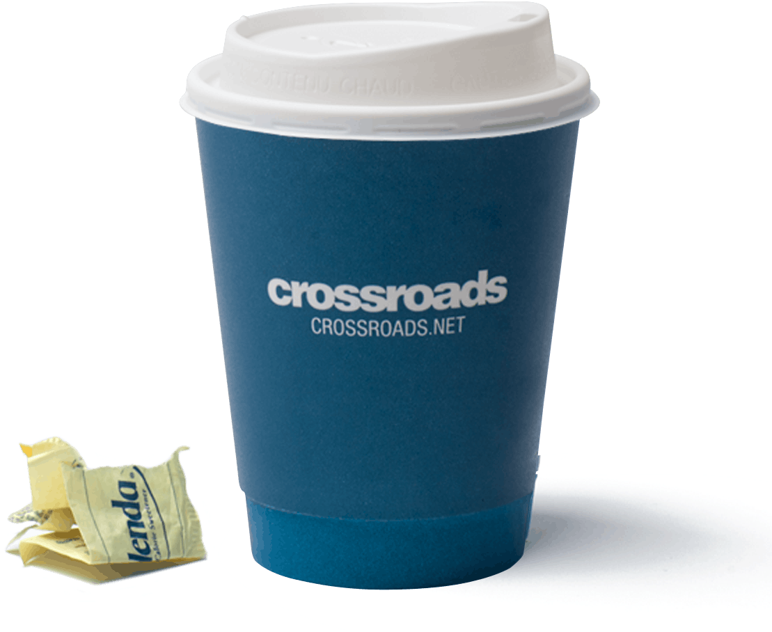 Crossroads Coffee Cupand Splenda Packet PNG