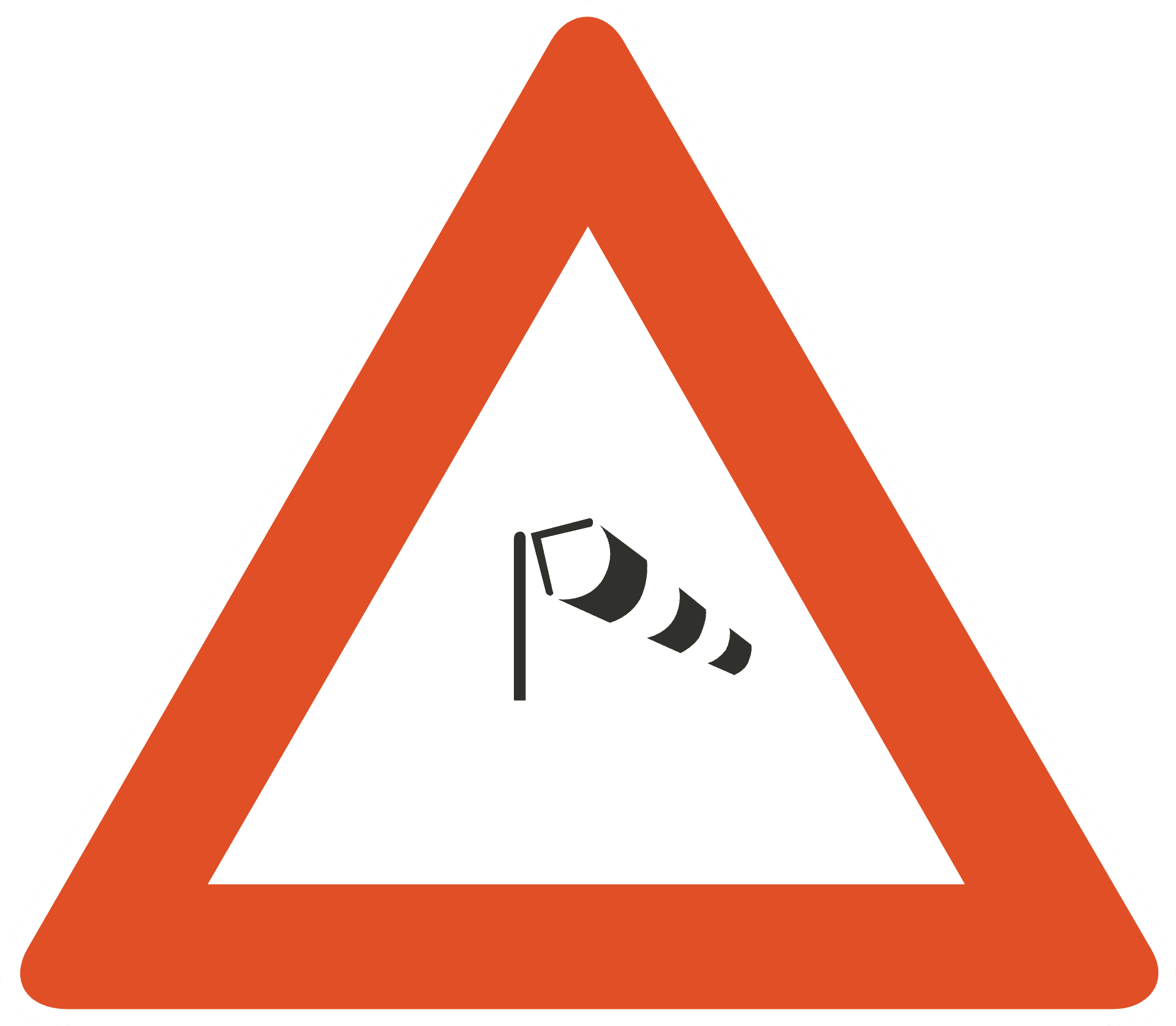 Crosswind Road Sign PNG