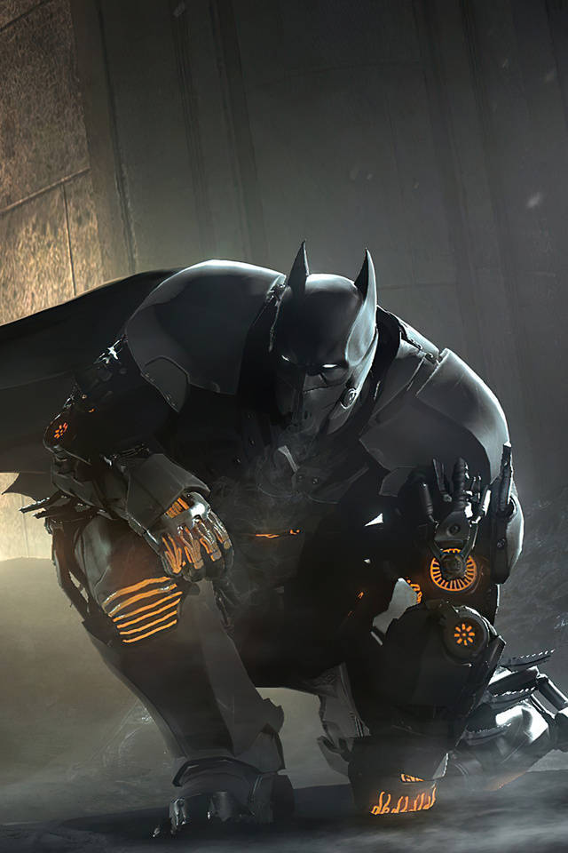 Crouching Batman Arkham iPhone Origins Wallpaper