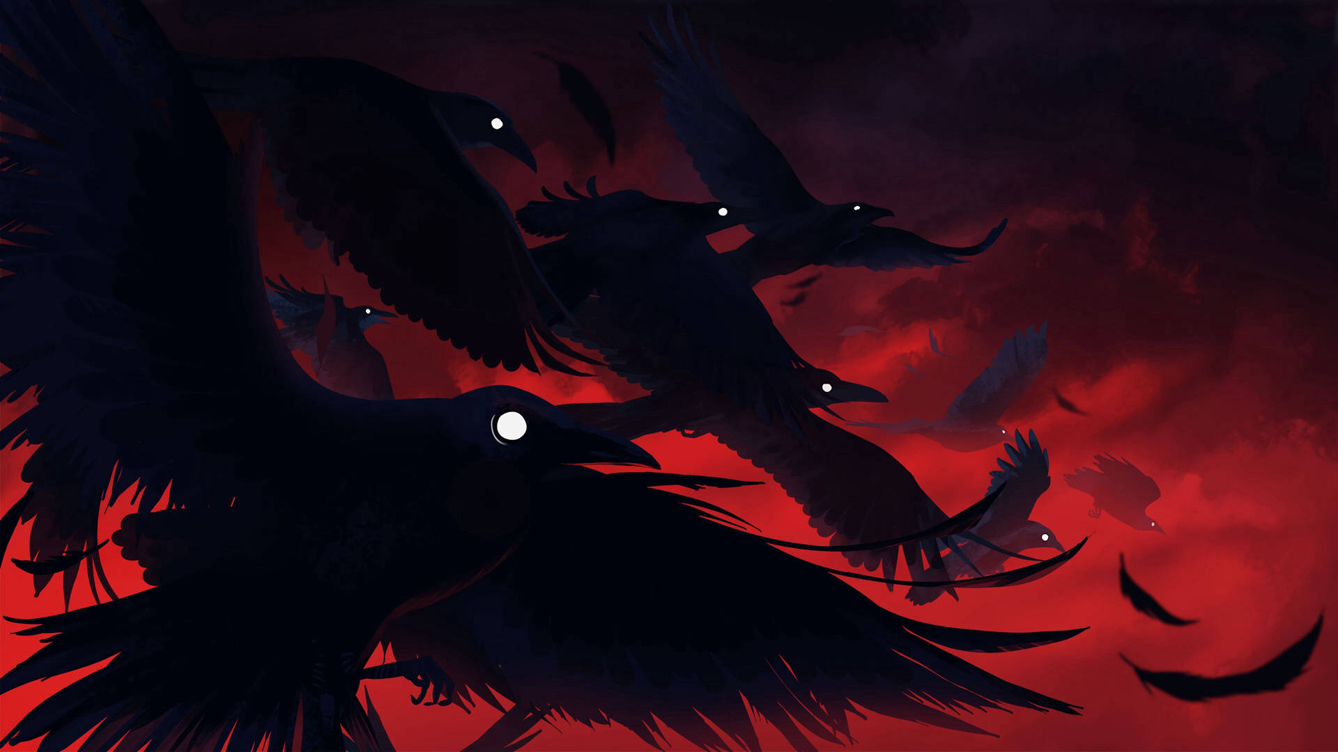 Crow Birds Dark Art Wallpaper
