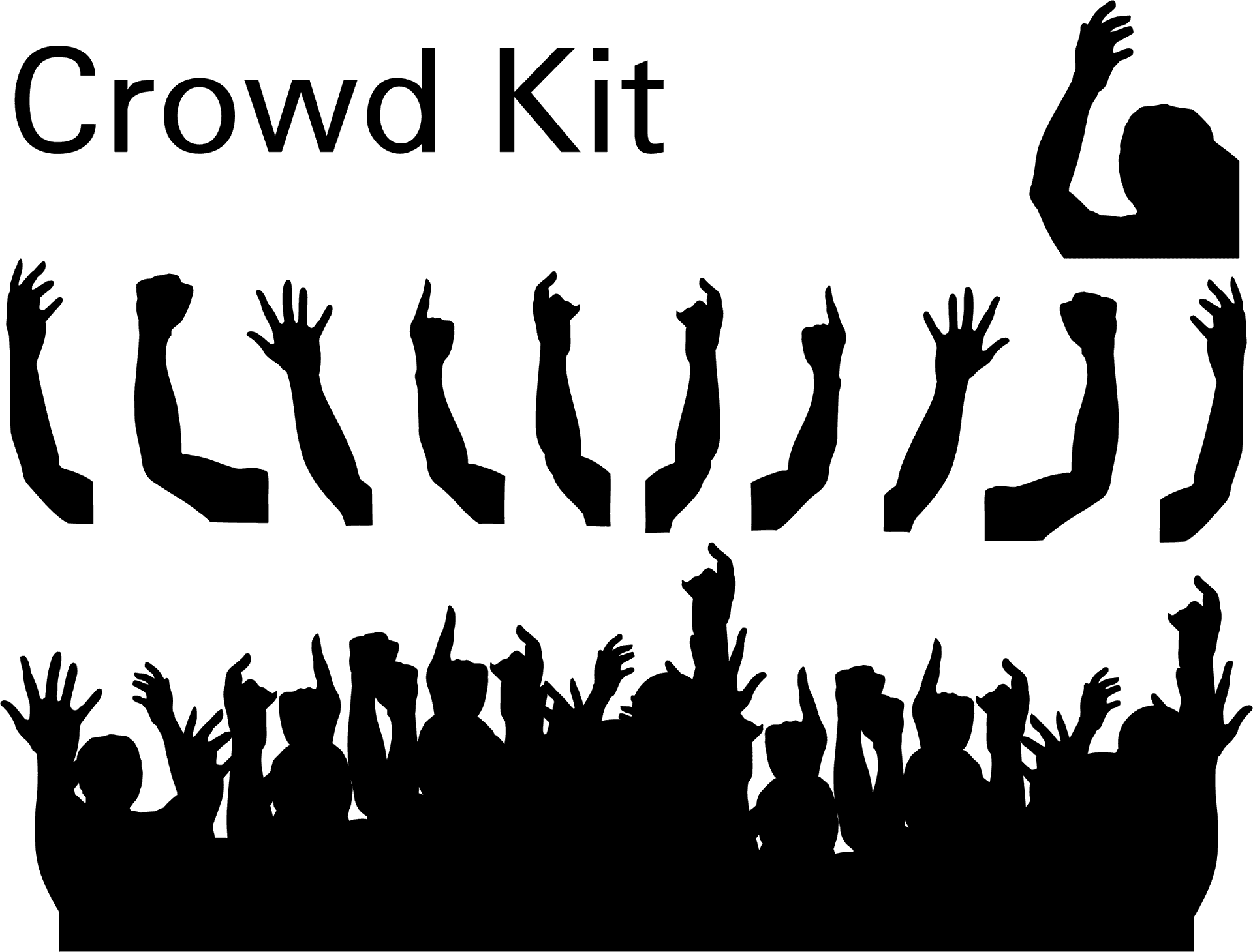 Crowd Silhouette Vector Graphic PNG