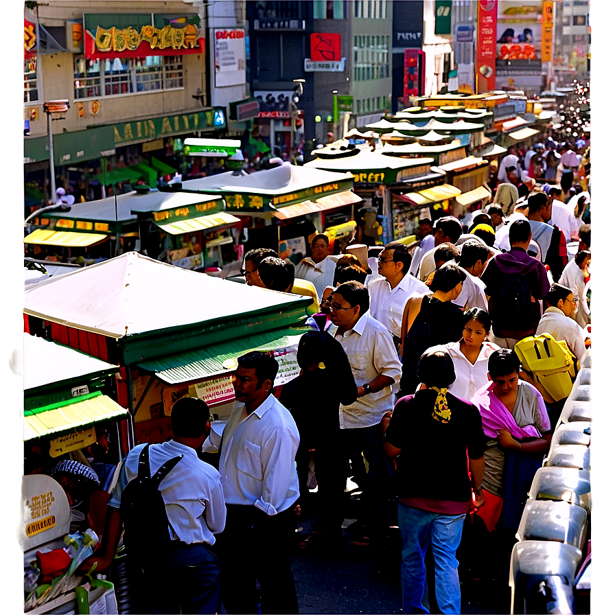 Crowded City Street Png 06252024 PNG