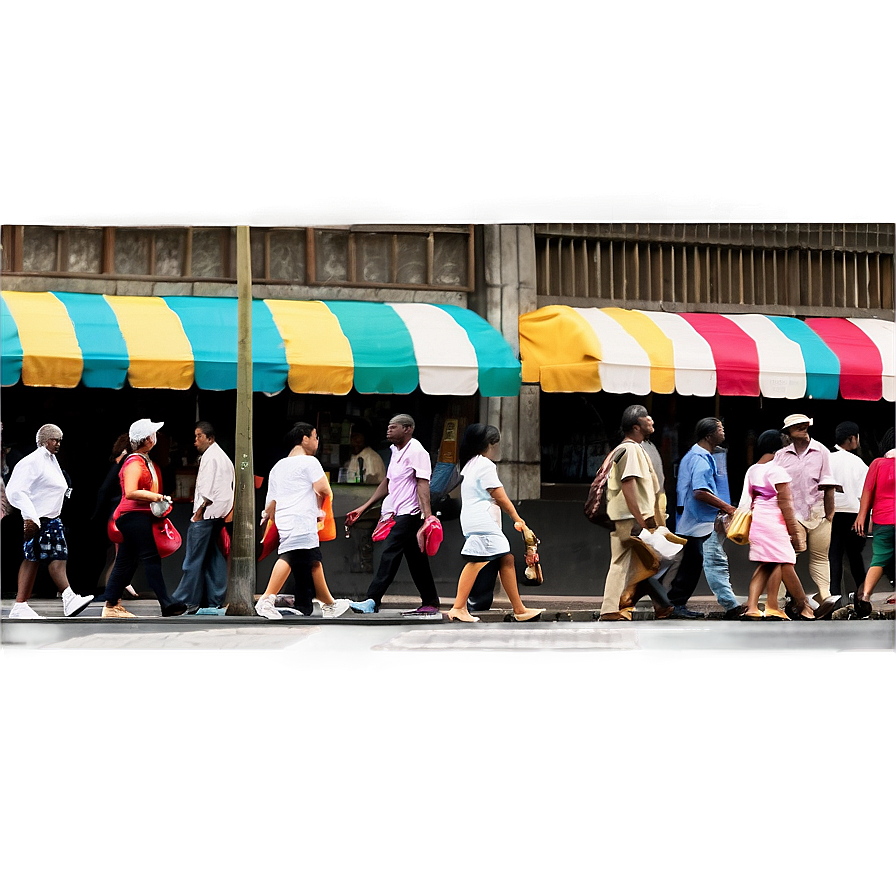 Crowded City Street Png 06252024 PNG