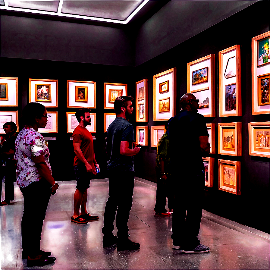 Crowded Museum Exhibition Png 14 PNG