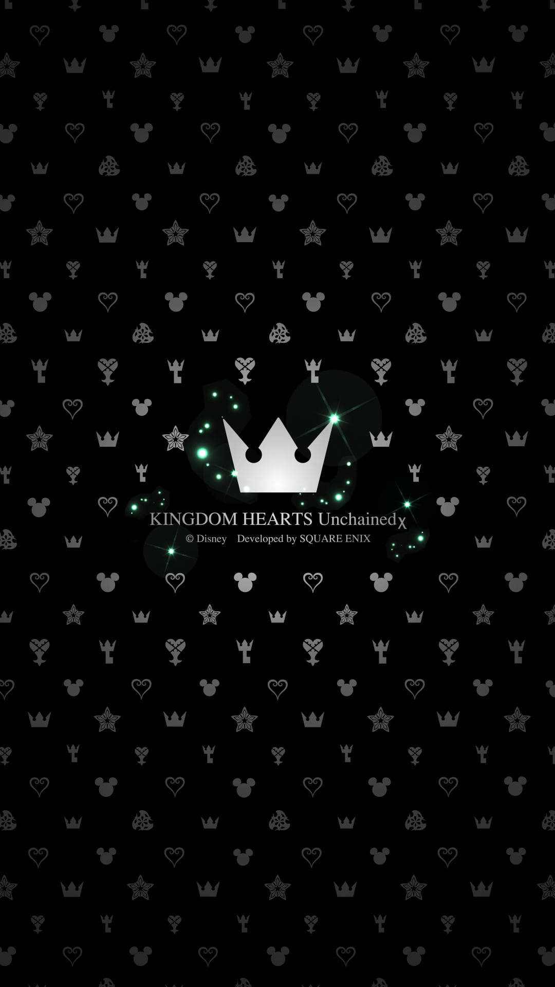 Crown Artwork With Kingdom Heart Logo Wallpaper