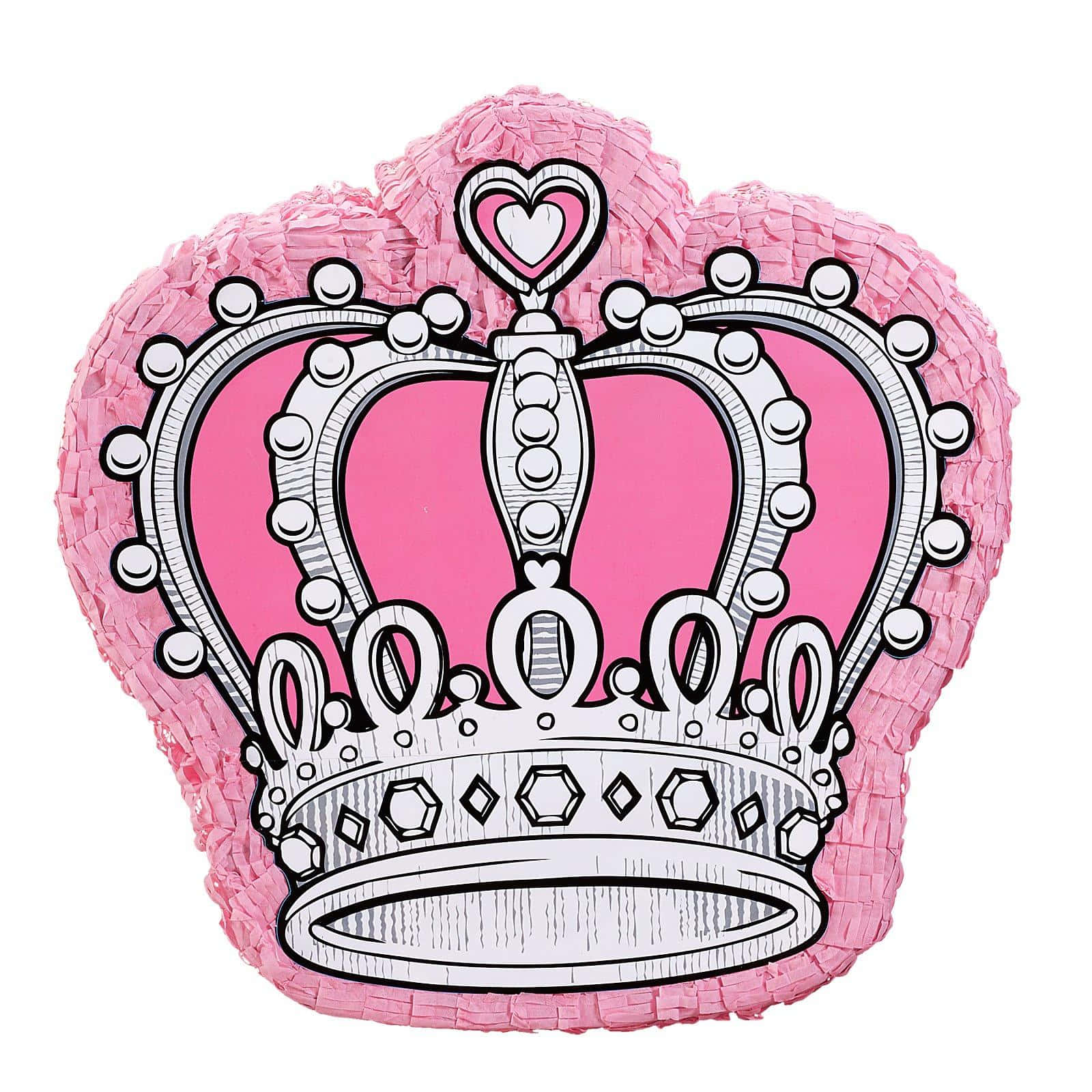 A Pink Crown Pinata With A Crown On It