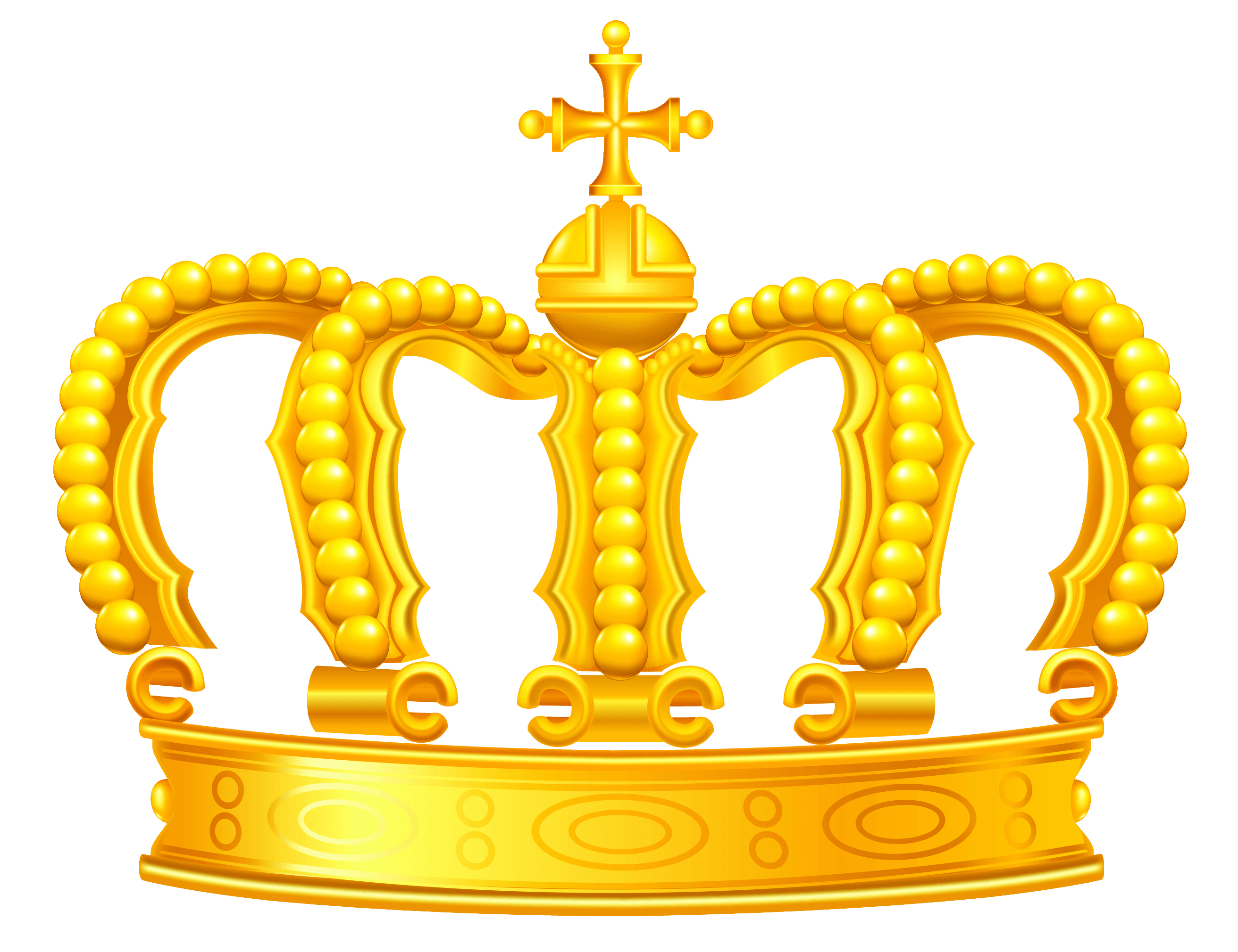 A majestic gold crown set against a vibrant turquoise background — A regal golden crown with beaded arches and a cross finial gleams against a muted teal background.