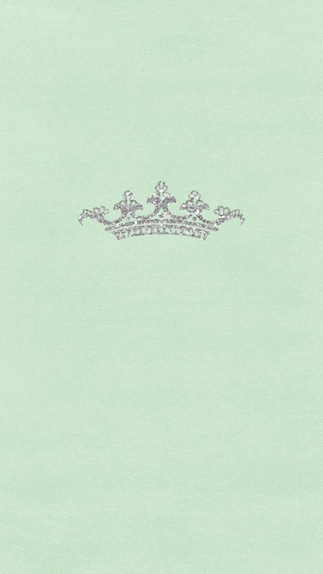Elegant Royal Crown on Mint Green Backdrop Wallpaper