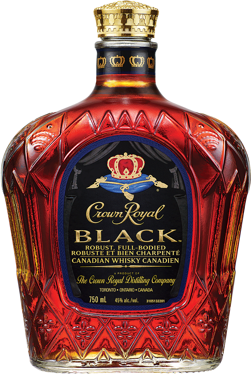 Crown Royal Black Canadian Whisky Bottle PNG