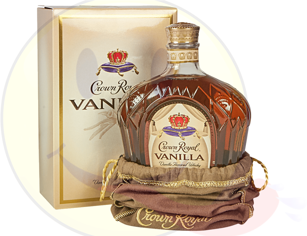 Crown Royal Vanilla Whisky Bottleand Box PNG