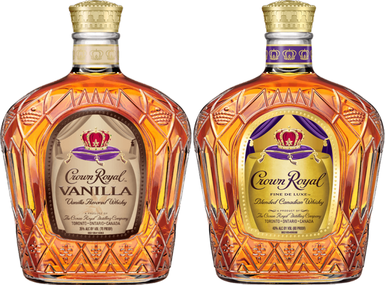 Crown Royal Vanillaand Deluxe Whisky Bottles PNG