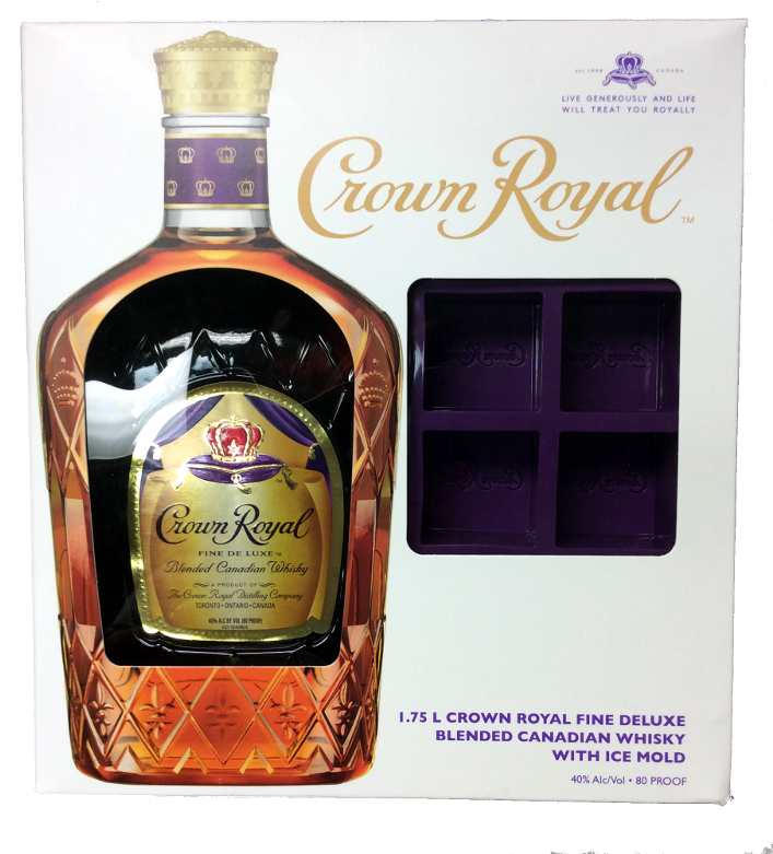 Crown Royal Whisky Bottleand Ice Mold PNG