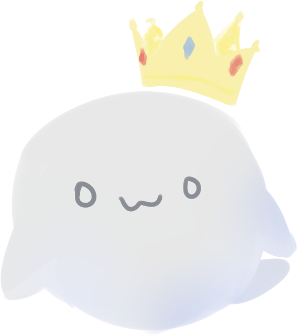 Crowned Cartoon Ghost PNG
