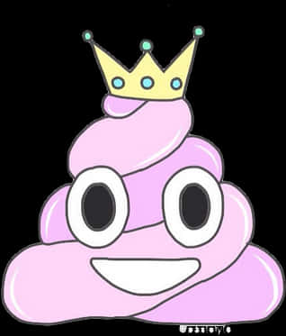 Crowned Cartoon Poop Emoji PNG