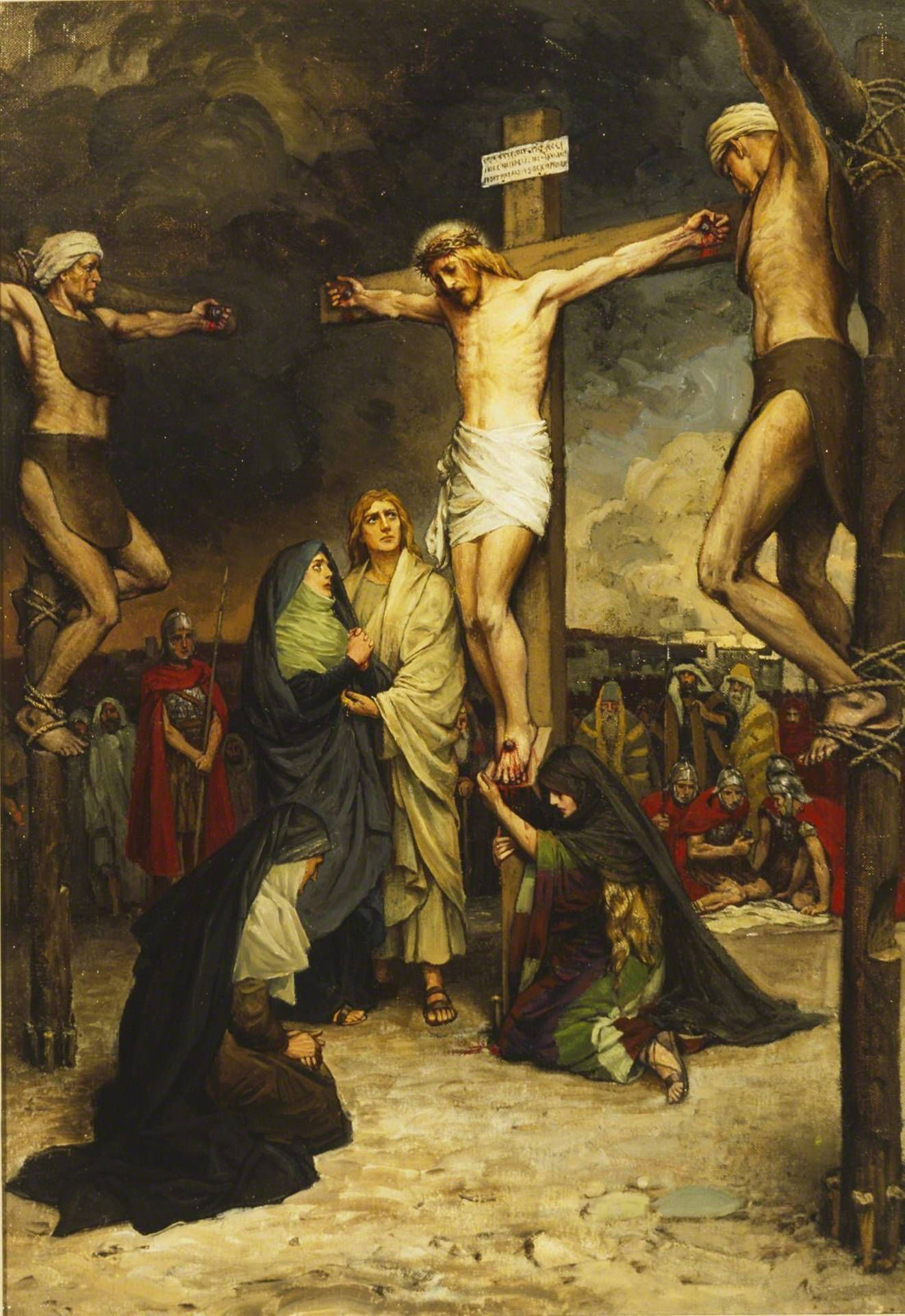 Lacrucifixión De Jesucristo En 4k Para Iphone. Fondo de pantalla