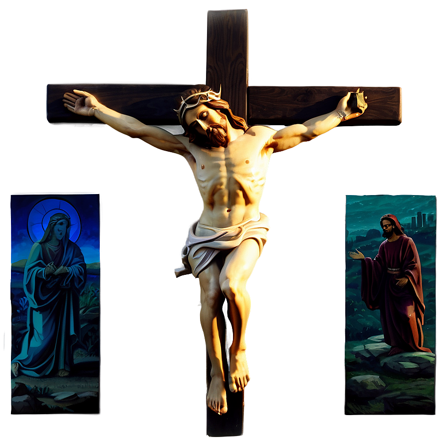 Download Crucifixion Scene With Jesus Png Jfv91 | Wallpapers.com