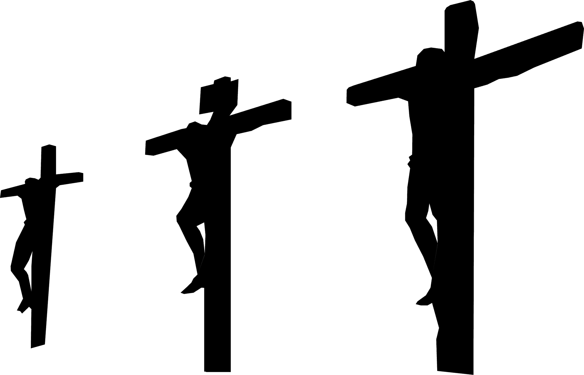 Crucifixion Silhouettes Vector PNG