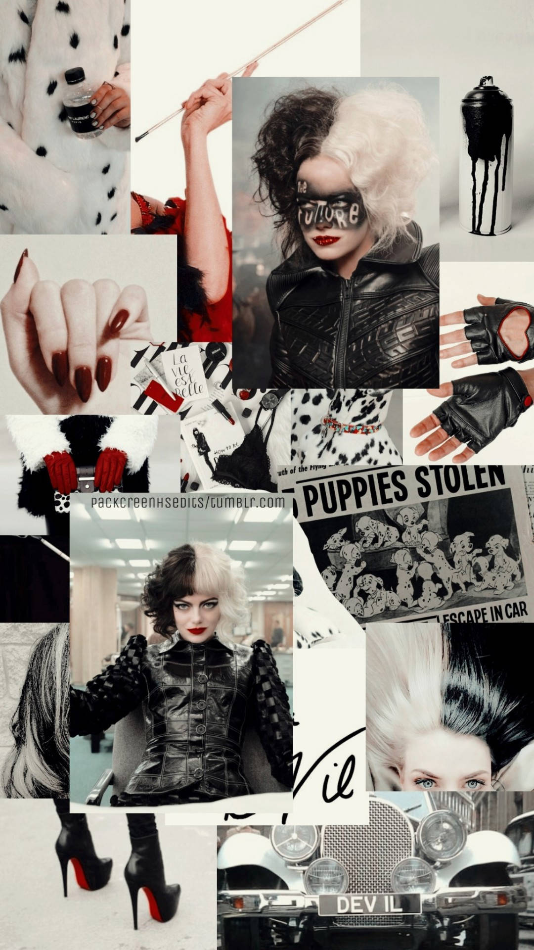 Aesthetic Collage of Cruella De Vil Wallpaper