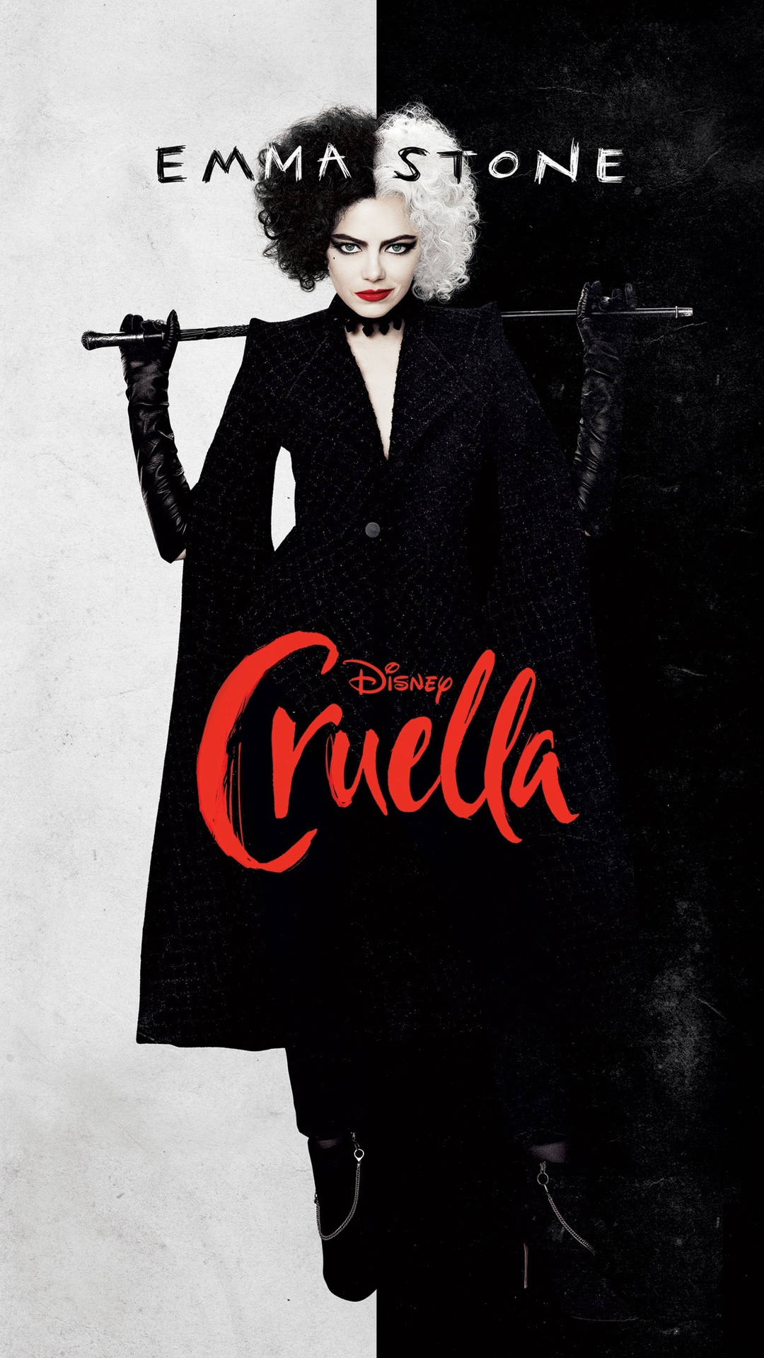 Cruella Emma Stone Movie Poster Background