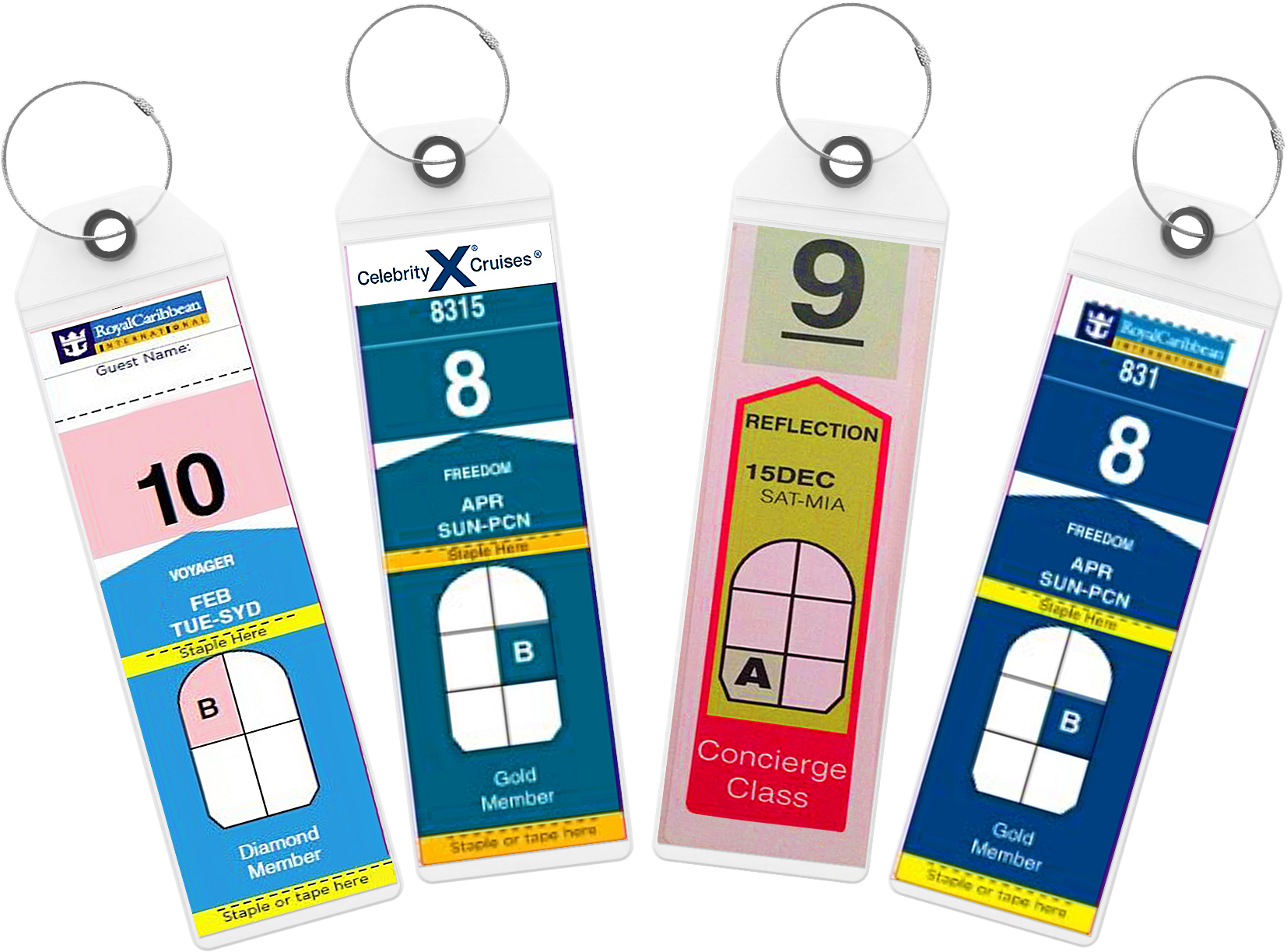 Cruise Luggage Tags Collection PNG