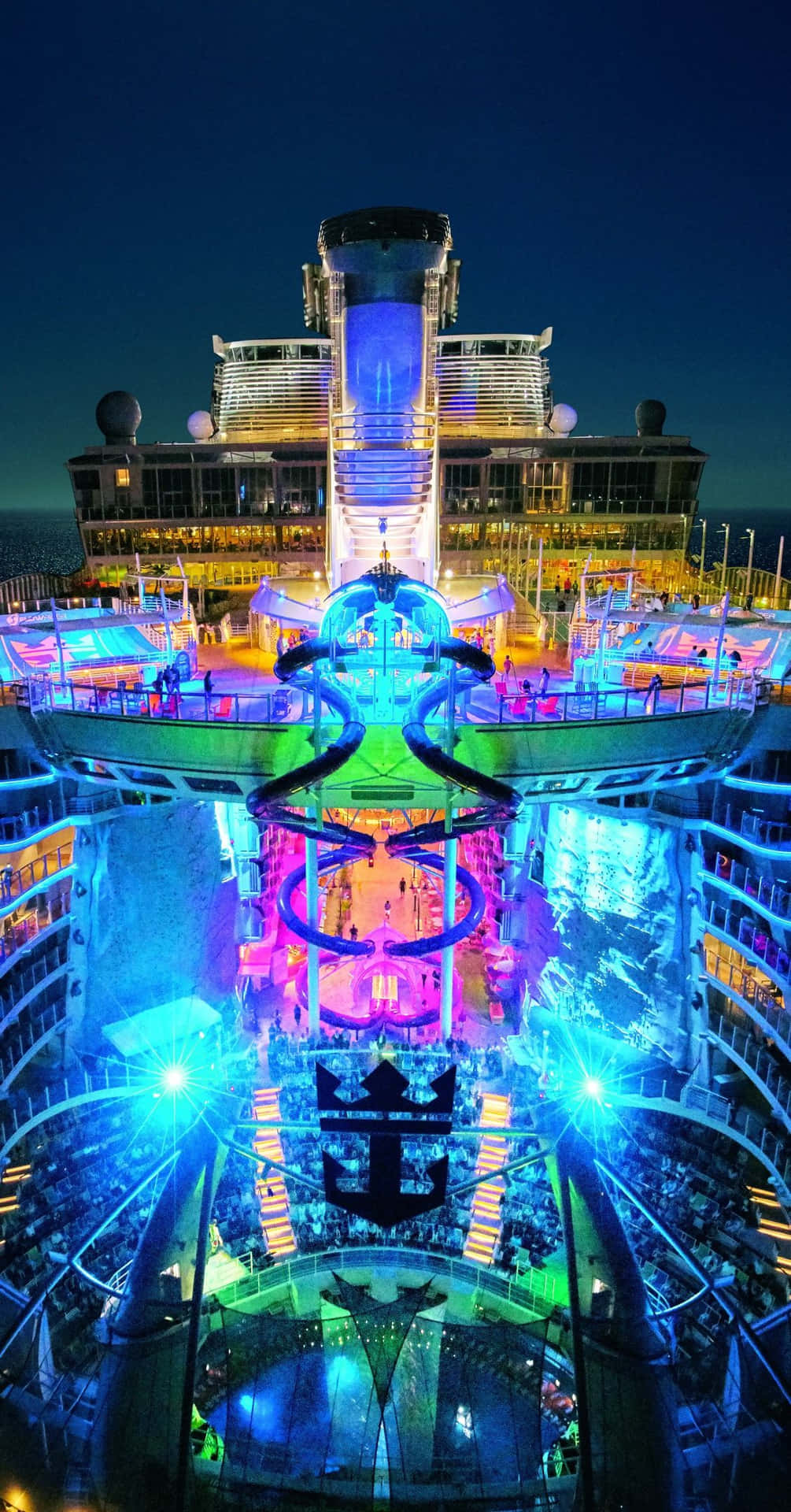 Cruise Ship With Colorful Led Picture