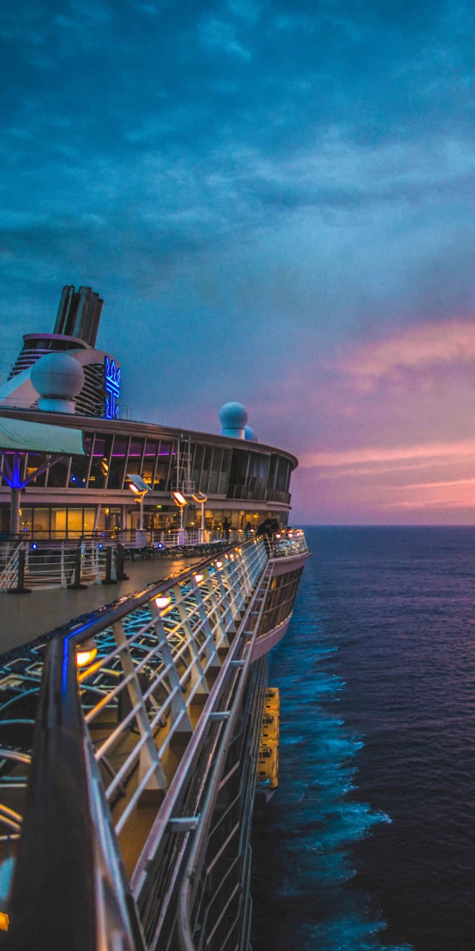 Cruise Ship Night Sunset Sky Picture