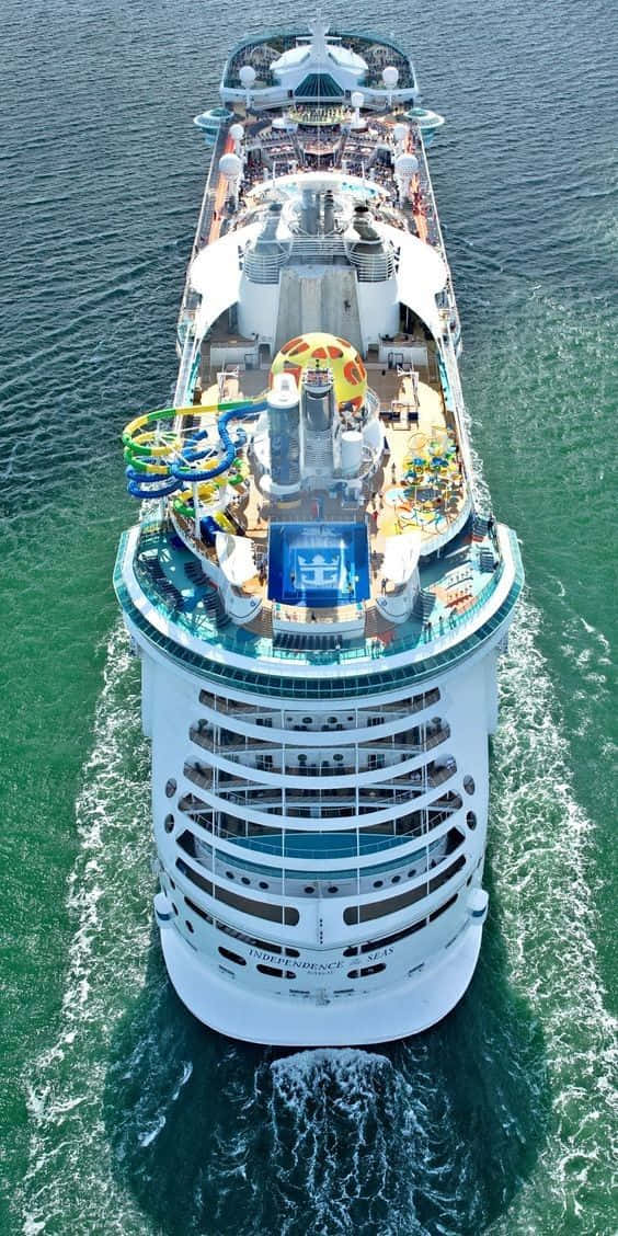 Sailing Cruise Ship Aerial View Picture