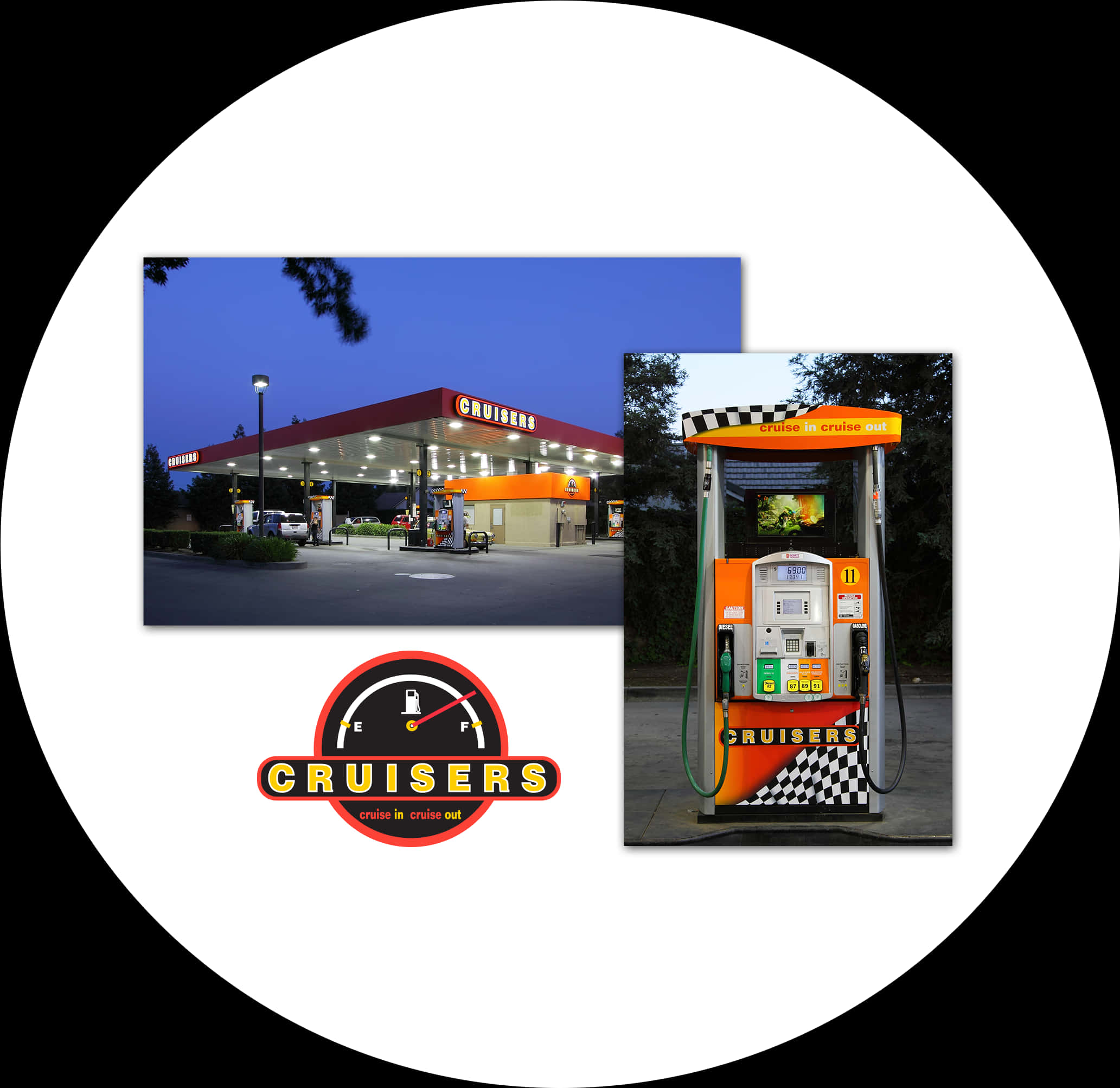 Cruisers Gas Station Branding PNG