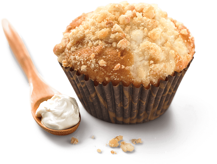 Crumbly Top Muffinwith Cream PNG
