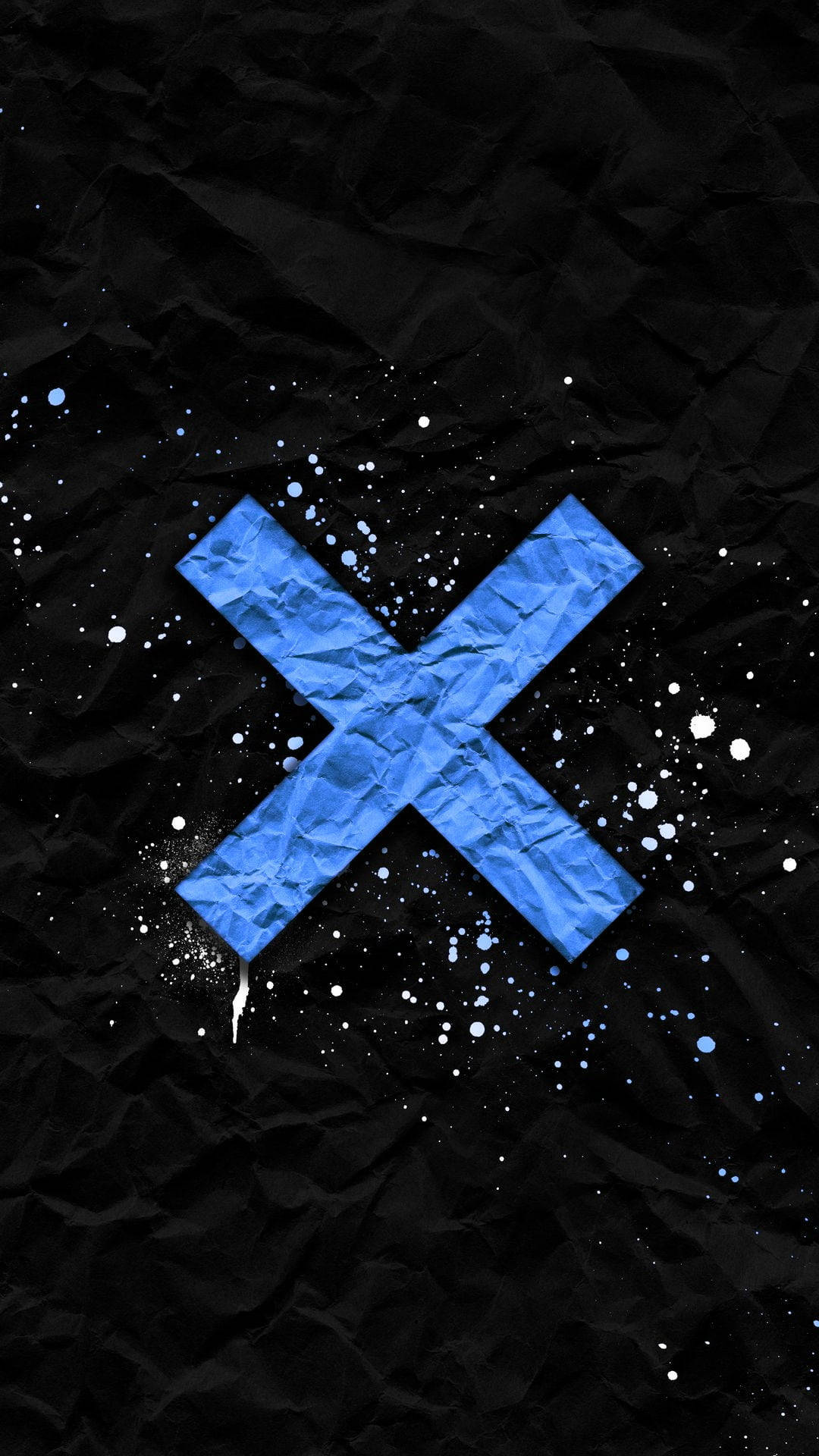 Crumpled Blue Letter X Wallpaper