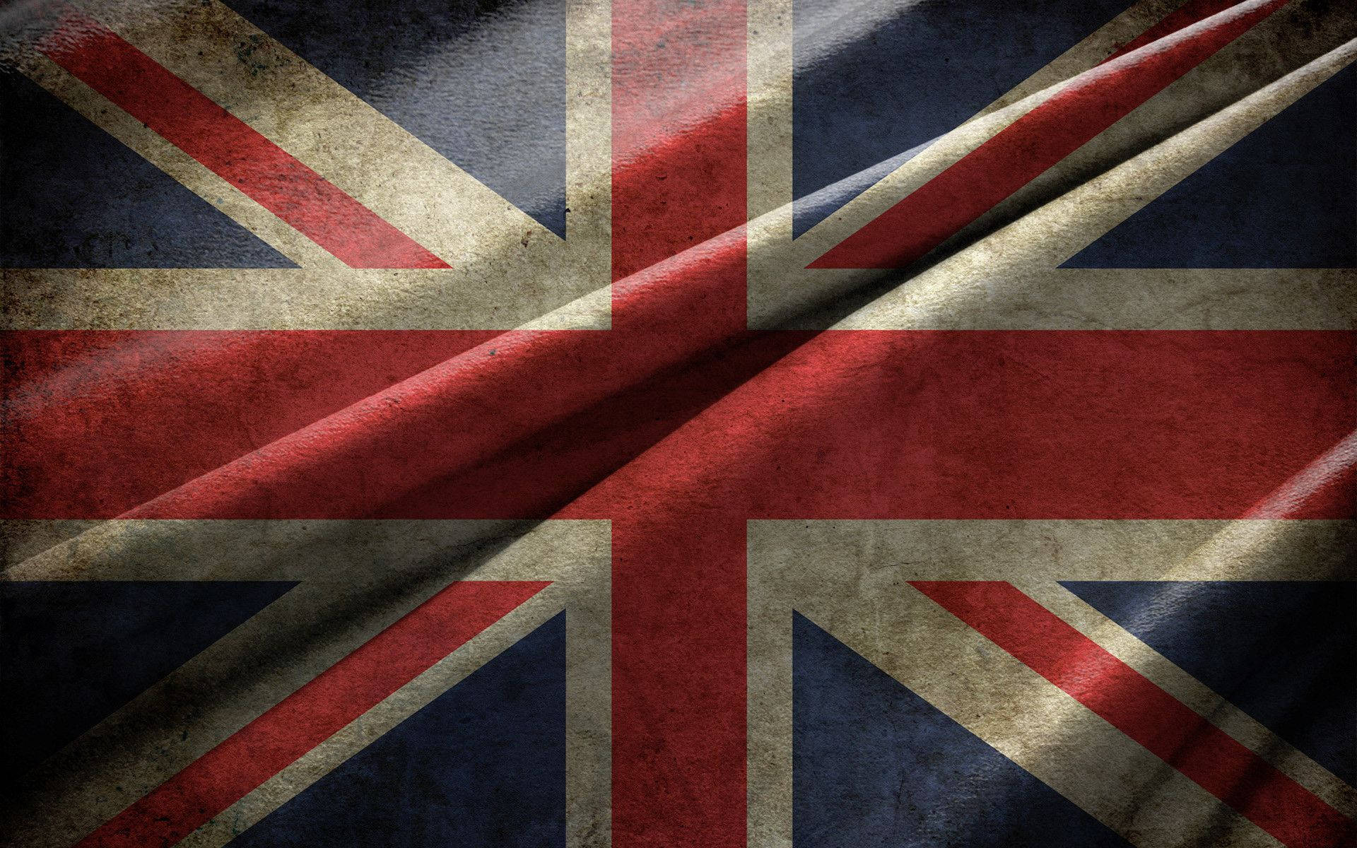 Crumpled Cloth Of United Kingdom Flag Background