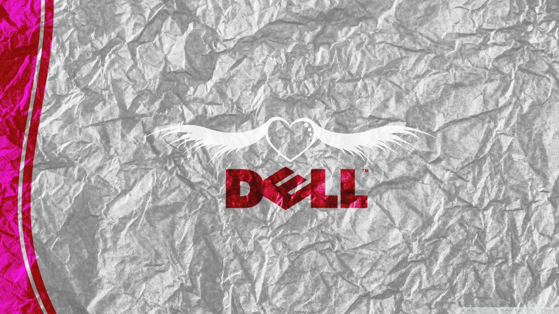 Krøllet Dell HD Logo mod en blå himmel Wallpaper