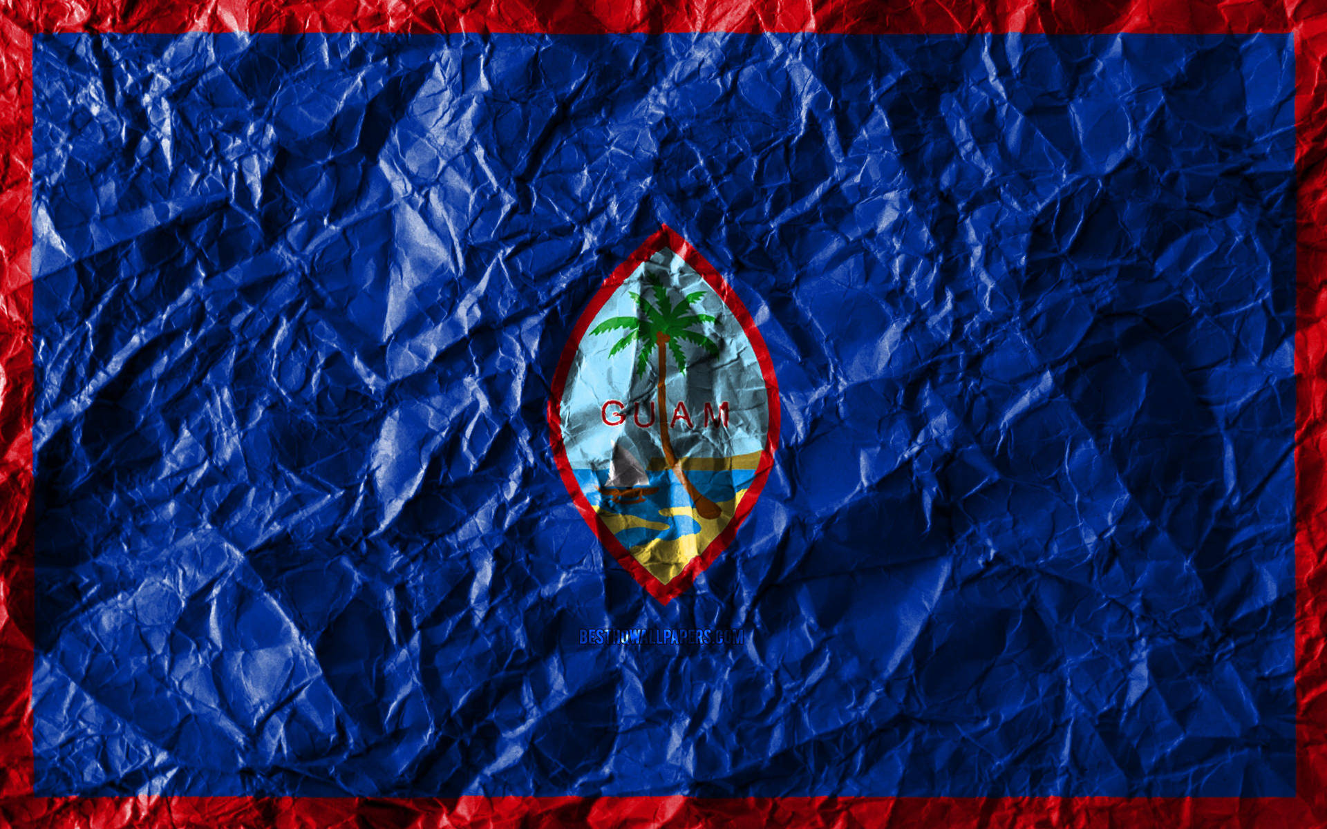 Crumpled Guam Flag Wallpaper