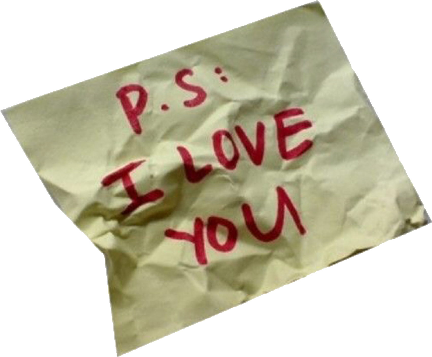 Crumpled Love Note PNG