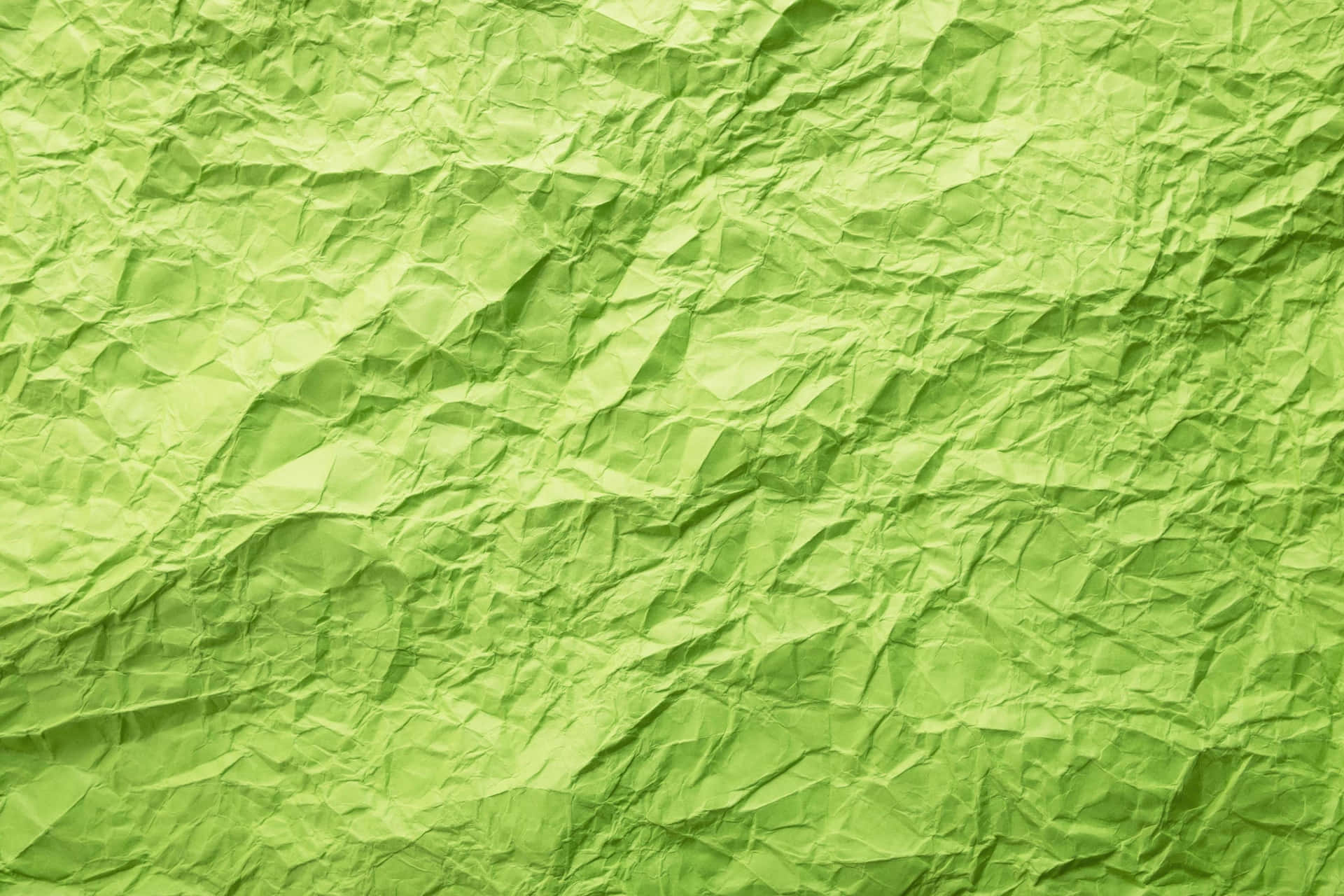Green Crumpled Paper Background