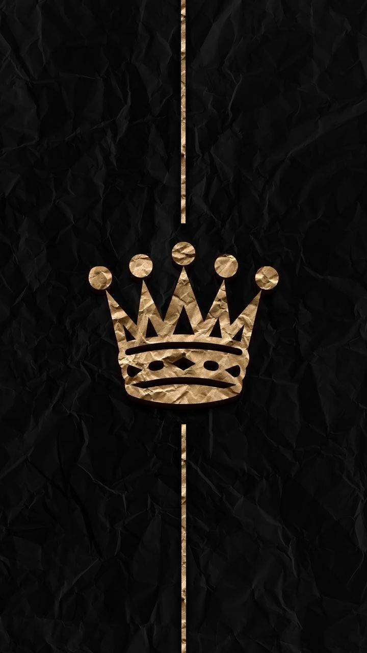 Crumpled Paper King And Queen Crown Wallpaper