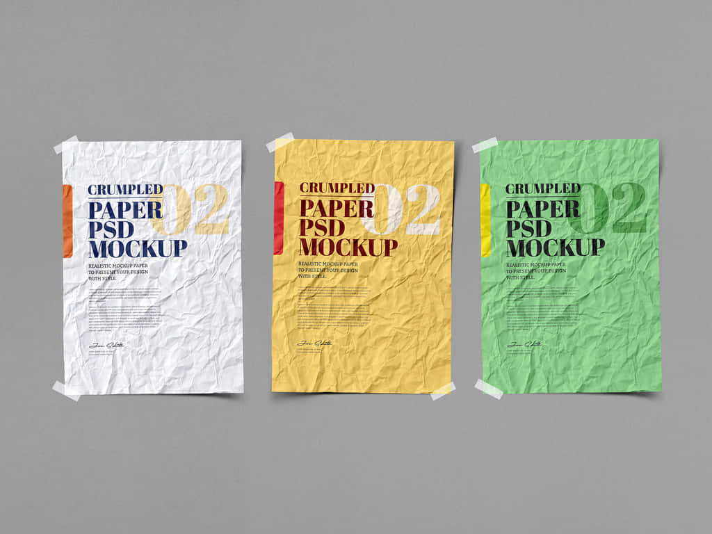 Four Different Paper Paper Mockups